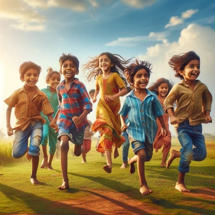 Healthy children at play